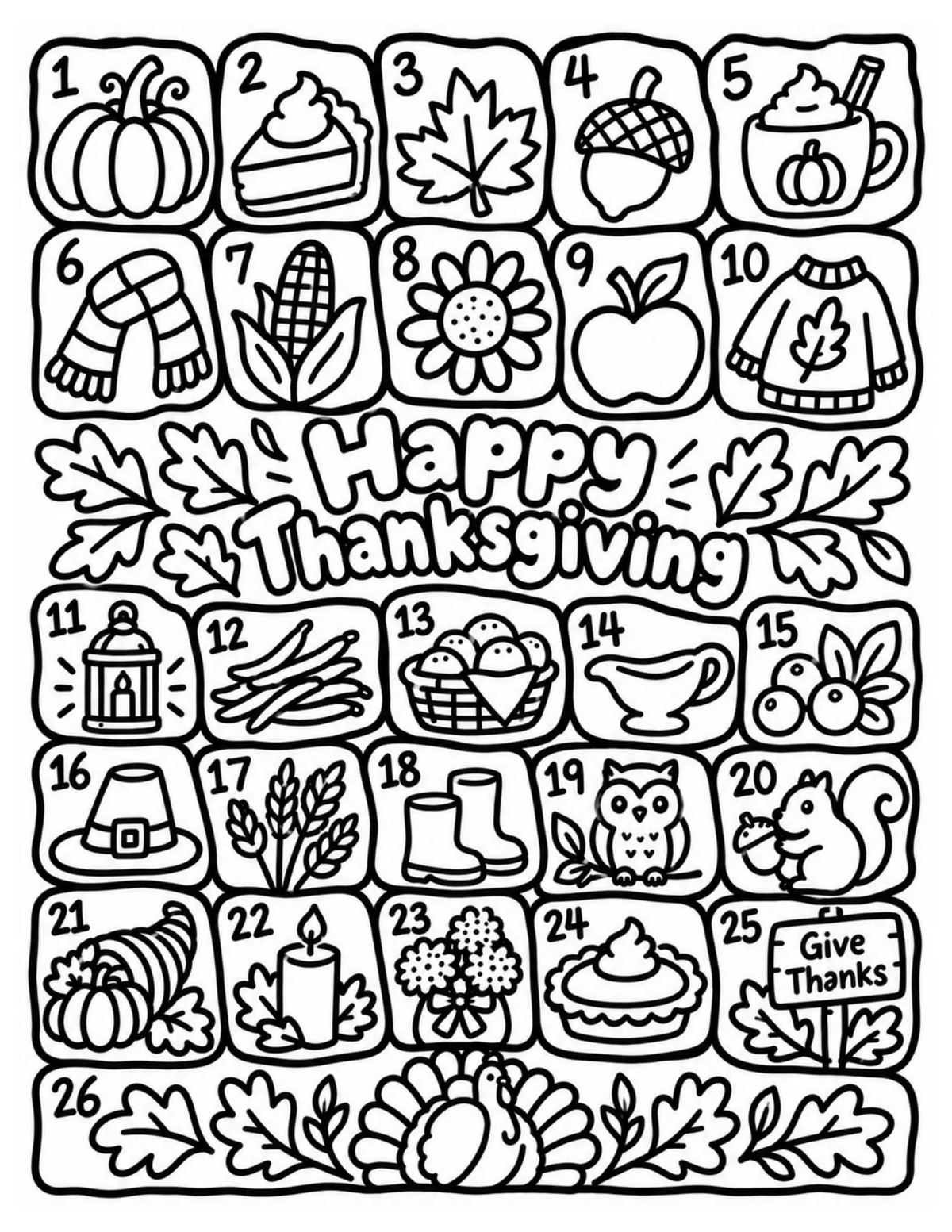 Thanksgiving Advent Printable