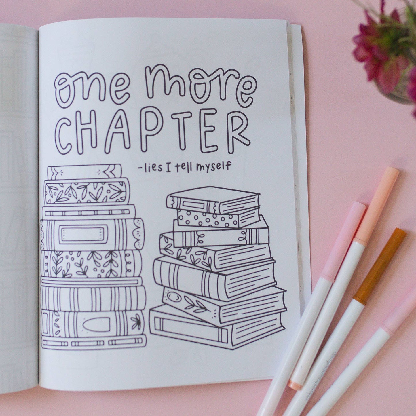 Book Lover Coloring Book + 5 pk