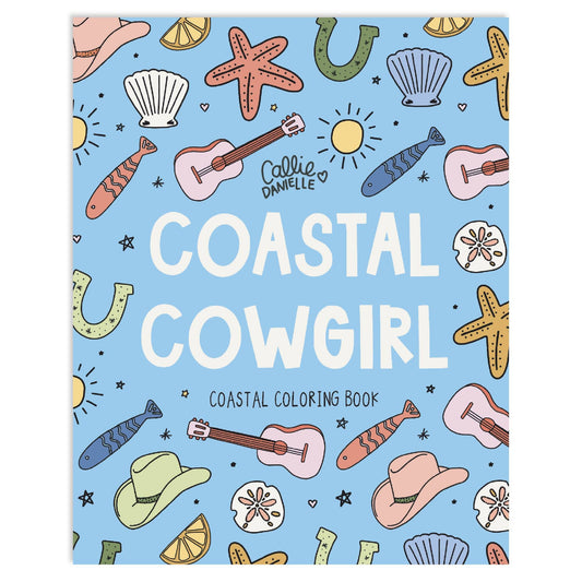Coastal Cowgirl Beach & Western-Inspired Coloring Book + 5 pk
