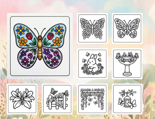 Bloom and Butterflies Coloring Book