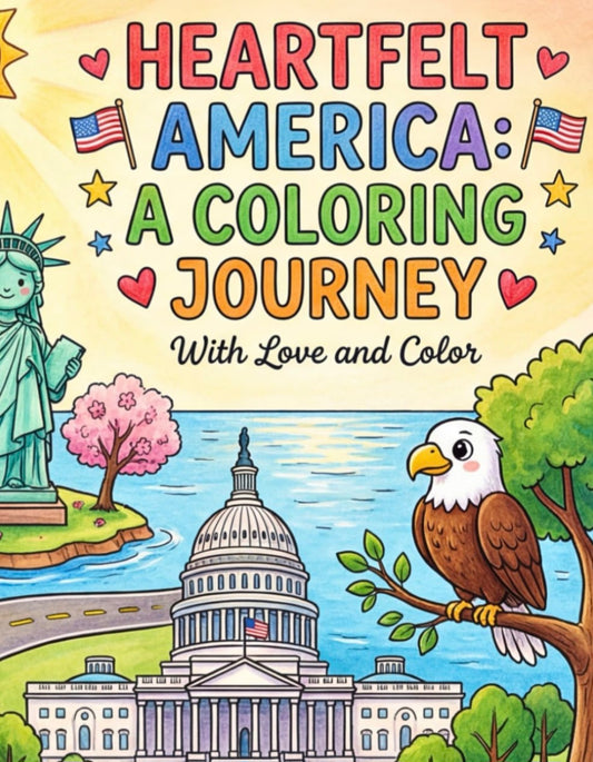 Heartfelt America: A Coloring Journey Book only