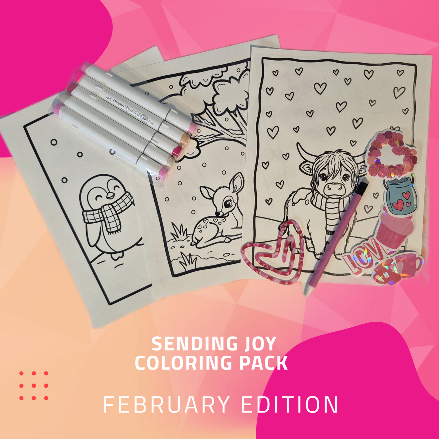 Sending Joy Coloring Pack - February Edition