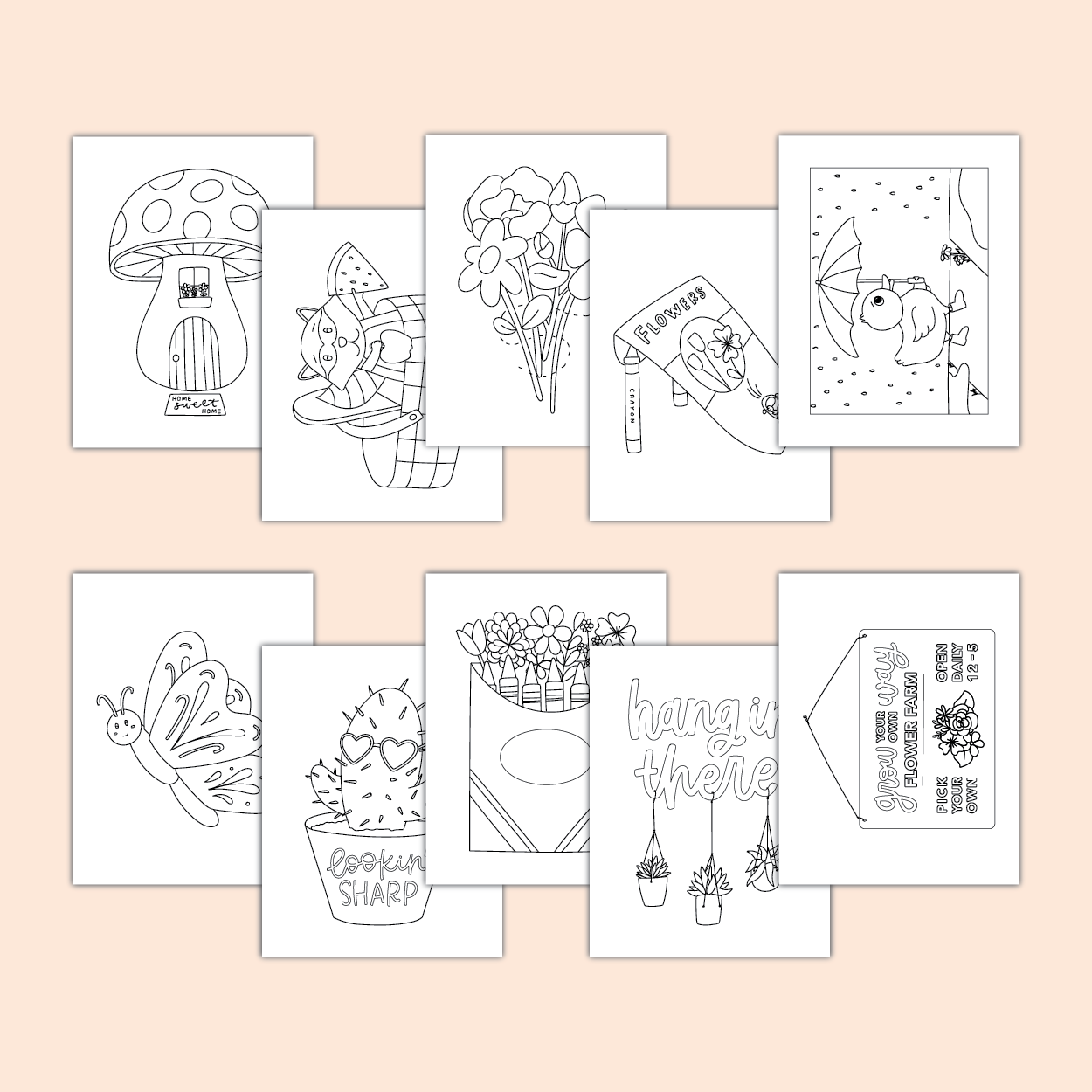 In The Garden Coloring Book + 5 pk